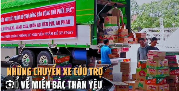 Những chuyến xe cứu trợ hướng về đồng bào Miền Bắc thân yêu